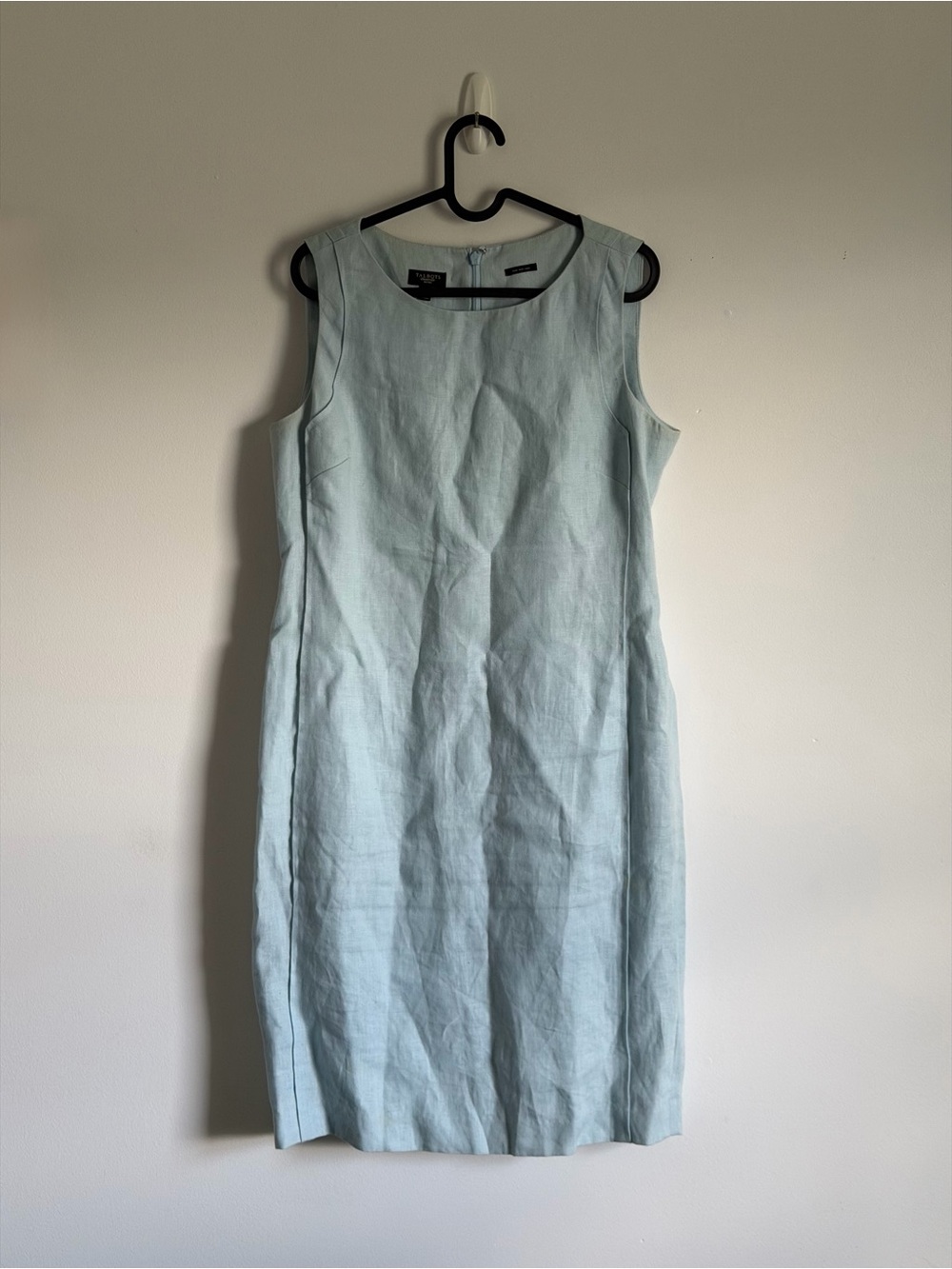 Talbots Pale Blue Sleeveless Linen Midi Dress
